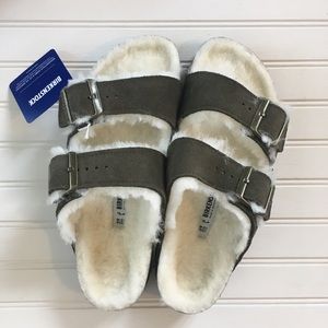 Birkenstock Arizona Fur Sandal Forest Size 39 US 8